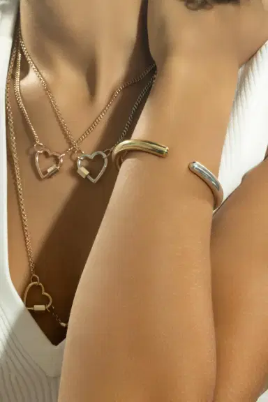 Marla Aaron Mixed Metal Hinged Cuffling Bracelet | Thumbnail 4 Marla Aaron Mixed Metal Hinged Cuffling Bracelet | Thumbnail 4