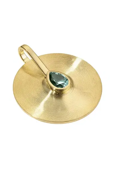 Jade Ruzzo Seafoam Tourmaline Medium Faceted Cymbal Pendant | Thumbnail 5