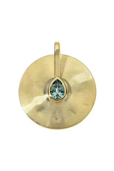 Jade Ruzzo Seafoam Tourmaline Medium Faceted Cymbal Pendant | Thumbnail 1