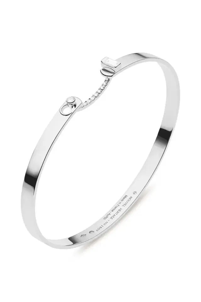 White Gold Diamond Dinner Date Mood Bangle