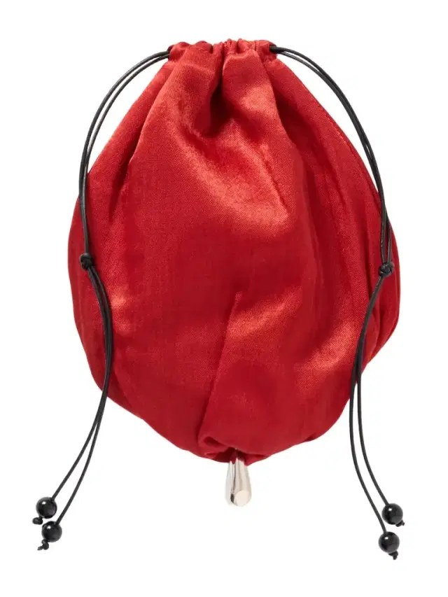 Teardrop Embellished Satin Drawstring Pouch