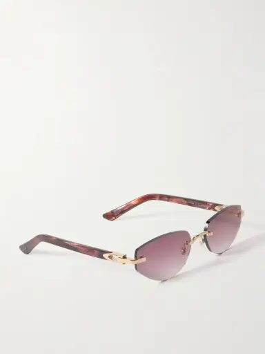 Cartier Eyewear Signature C Décor Rimless Cat-eye Gold-tone And Acetate Sunglasses | Thumbnail 3