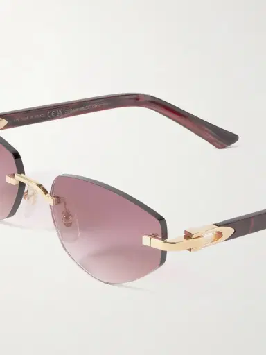 Cartier Eyewear Signature C Décor Rimless Cat-eye Gold-tone And Acetate Sunglasses | Thumbnail 4