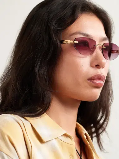 Cartier Eyewear Signature C Décor Rimless Cat-eye Gold-tone And Acetate Sunglasses | Thumbnail 5