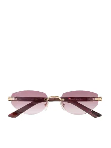 Cartier Eyewear Signature C Décor Rimless Cat-eye Gold-tone And Acetate Sunglasses | Thumbnail 1