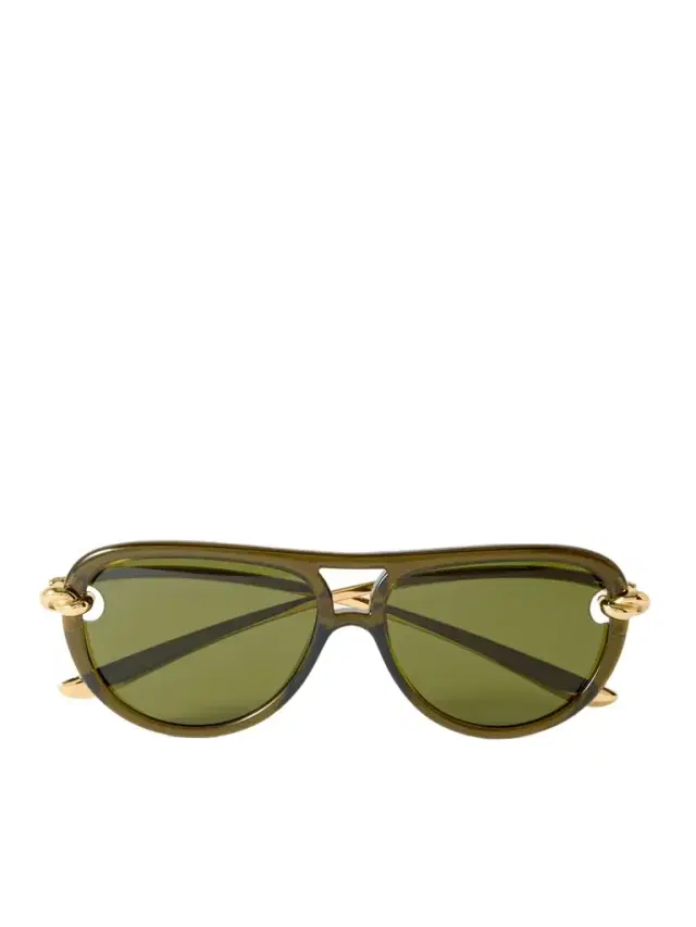 New Knot Aviator-style Acetate And Gold-tone Sunglasses