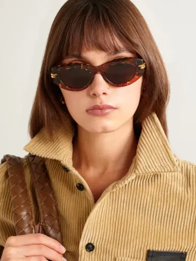 Bottega Veneta Eyewear Oval-frame Acetate Tortoiseshell Sunglasses | Thumbnail 2 Bottega Veneta Eyewear Oval-frame Acetate Tortoiseshell Sunglasses | Thumbnail 2