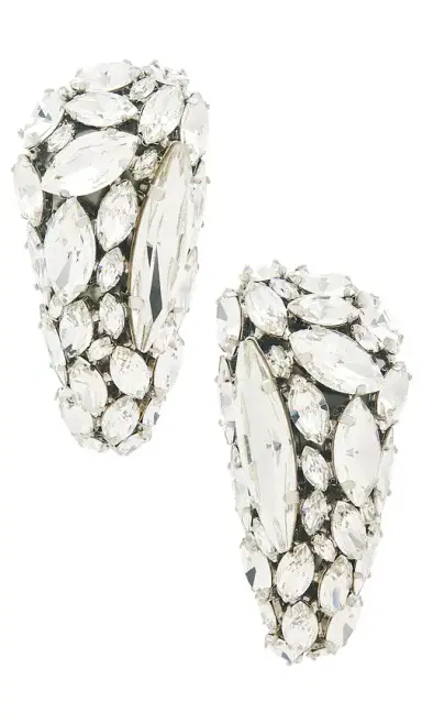 AREA Crystal Cluster Triangle Earrings | Thumbnail 3