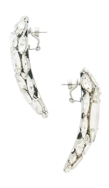 AREA Crystal Cluster Triangle Earrings | Thumbnail 4