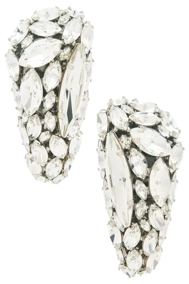 AREA Crystal Cluster Triangle Earrings
