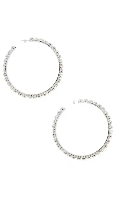 AREA Large Crystal Hoop Earrings. | Thumbnail 2