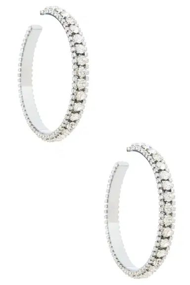 AREA Large Crystal Hoop Earrings. | Thumbnail 3