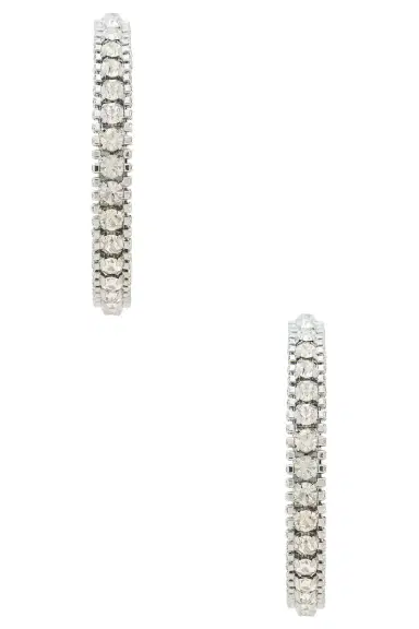AREA Large Crystal Hoop Earrings. | Thumbnail 5