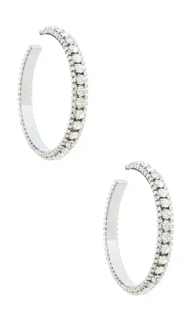 AREA Large Crystal Hoop Earrings. | Thumbnail 1