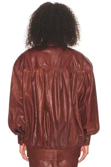 Helsa The Shirred Oversized Leather Jacket | Thumbnail 5