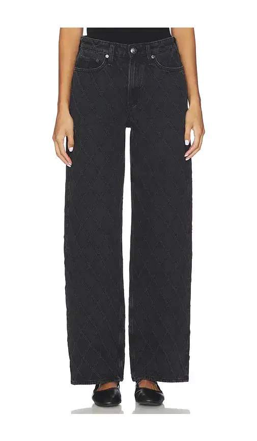 Rag & Bone Logan Quilted Wide Leg Jeans