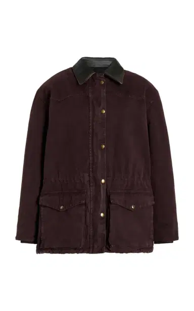 Prada Leather-Trimmed Denim Utility Jacket | Thumbnail 1 Prada Leather-Trimmed Denim Utility Jacket | Thumbnail 1