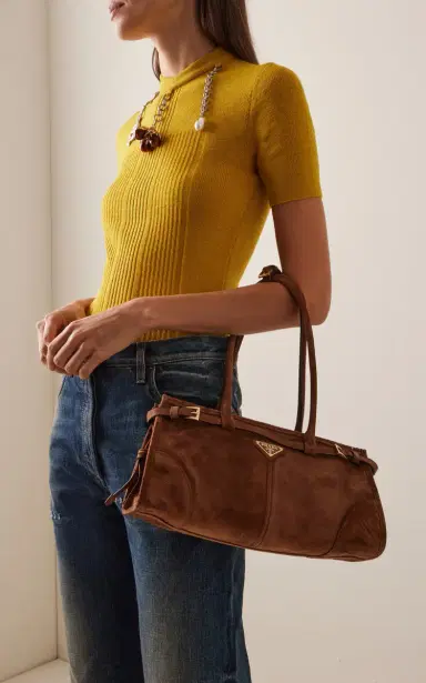 Prada Bonnie Small Suede Bag | Thumbnail 2 Prada Bonnie Small Suede Bag | Thumbnail 2
