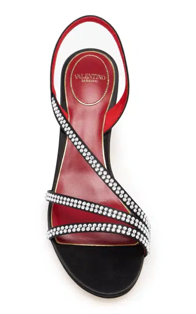 Valentino Garavani Embellished Satin Mid-Heel Sandals | Thumbnail 3