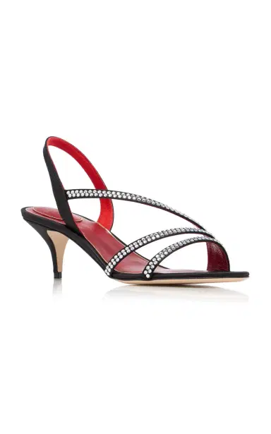 Valentino Garavani Embellished Satin Mid-Heel Sandals | Thumbnail 5