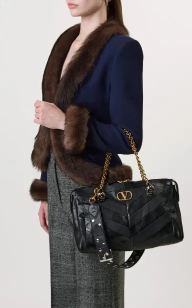 Valentino Garavani Panthea Medium Leather Tote Bag | Thumbnail 3