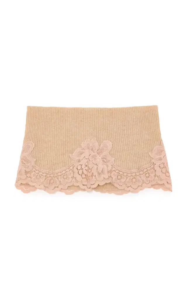 Valentino Garavani Lace-Trimmed Cashmere Headband