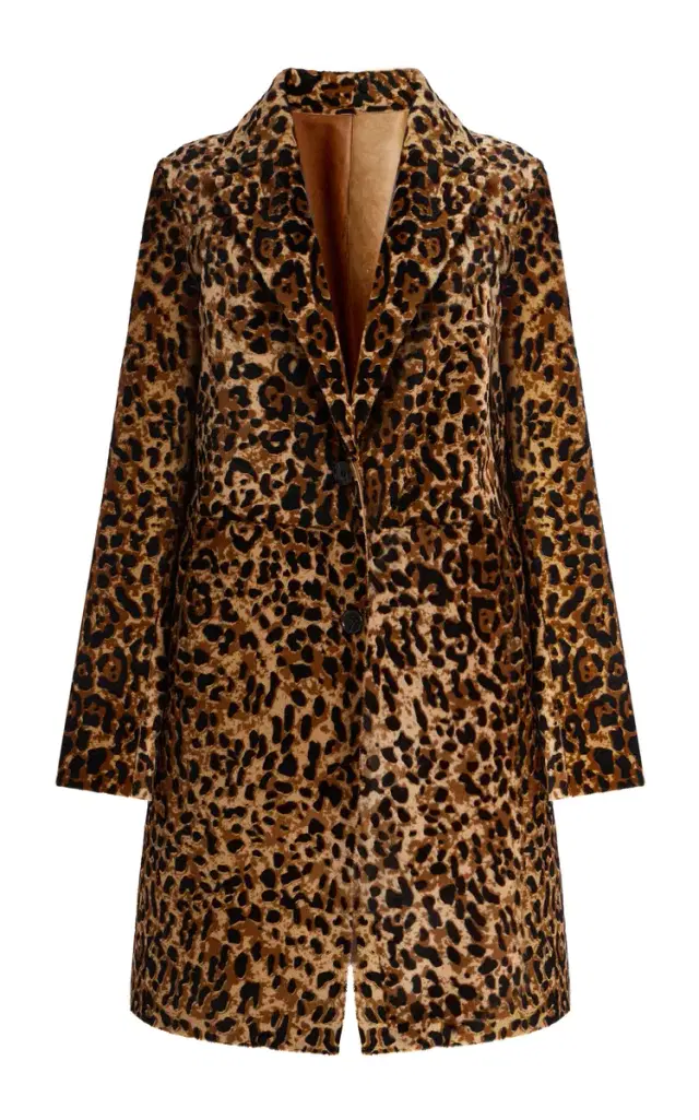 Mietta Leopard-Printed Leather Coat - Animal