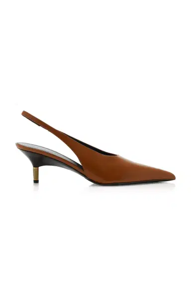 Khaite Bella Leather Slingback Pumps | Thumbnail 8