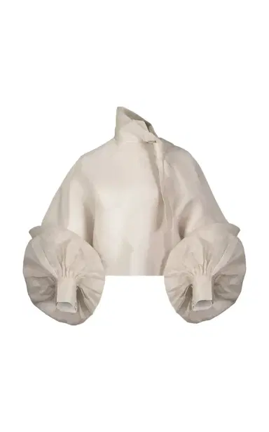 LA FUORI Pearl Tie-Up Silk Top | Thumbnail 1