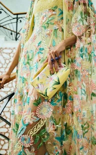 La Fuori Burst Of Lily Emb Embroidered Dress | Thumbnail 5