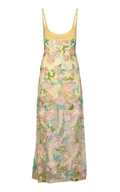 La Fuori Burst Of Lily Emb Embroidered Dress | Thumbnail 6