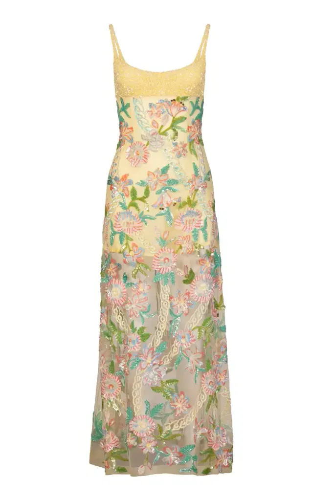 Burst Of Lily Emb Embroidered Dress