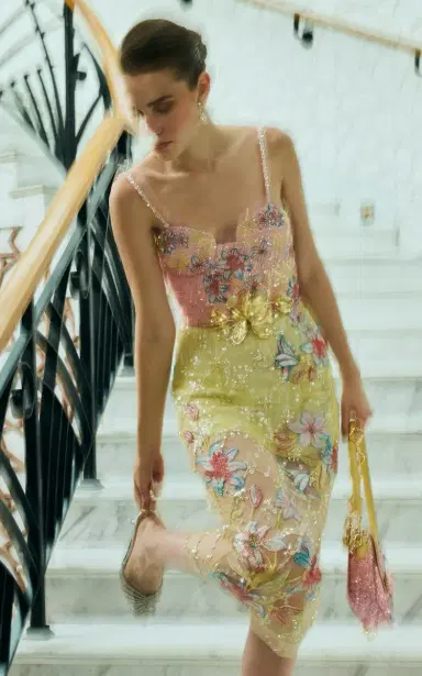 La Fuori Blush Lily Embroidered Dress | Thumbnail 3