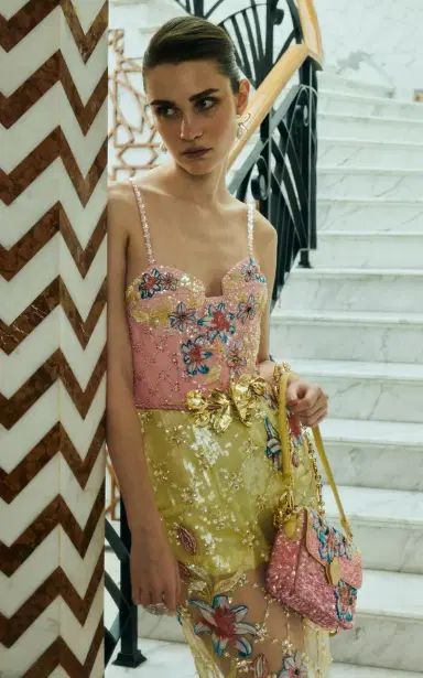 La Fuori Blush Lily Embroidered Dress | Thumbnail 4