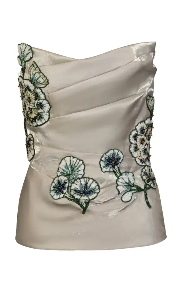 Minted Sage Embroidered Corset