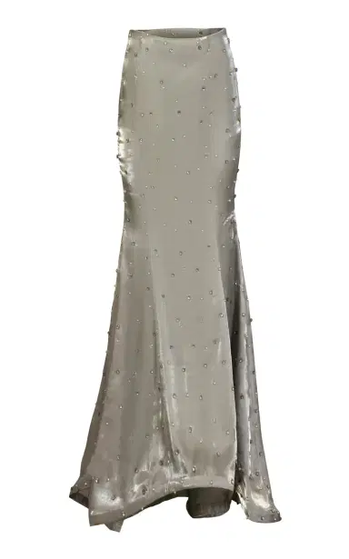 LA FUORI Minted Sage Embroidered Maxi Skirt | Thumbnail 1 LA FUORI Minted Sage Embroidered Maxi Skirt | Thumbnail 1