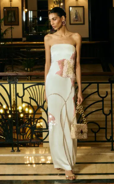 LA FUORI Rosebud-Embroidered Silk Maxi Dress | Thumbnail 5 LA FUORI Rosebud-Embroidered Silk Maxi Dress | Thumbnail 5