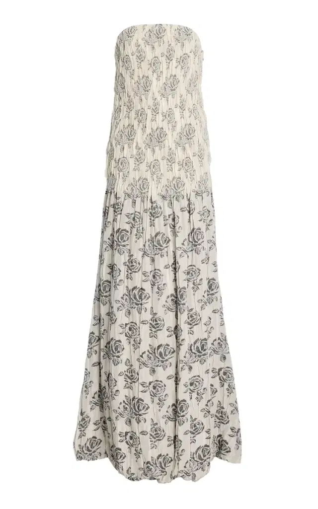 KALLMEYER Blanche Strapless Jacquard Maxi Gown