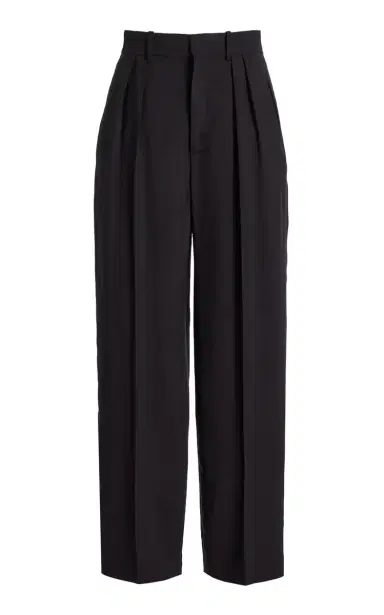 KALLMEYER Aiden Pleated Wide-Leg Trousers - Black | Thumbnail 1