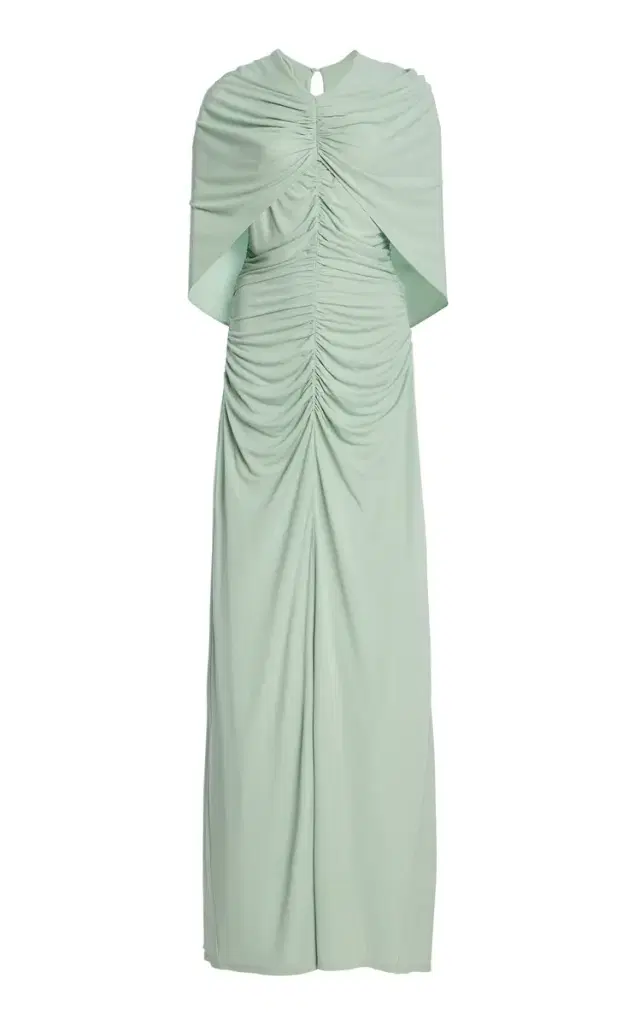 KALLMEYER Matilda Ruched Jersey Cape Gown
