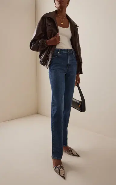 Frame The Ruler High-Rise Straight-Leg Jeans | Thumbnail 2