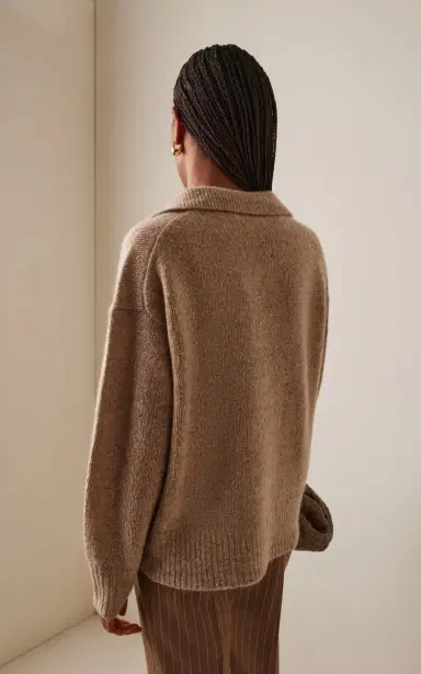 Jenni Kayne Burke Donegal Cashmere Polo Sweater | Thumbnail 4 Jenni Kayne Burke Donegal Cashmere Polo Sweater | Thumbnail 4