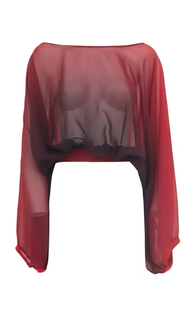 Alice Silk Georgette Crop Top - Red