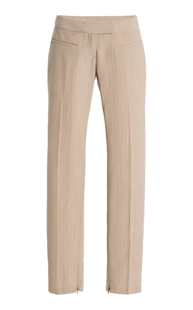 Low-Rise Cigarette Pants - Neutral