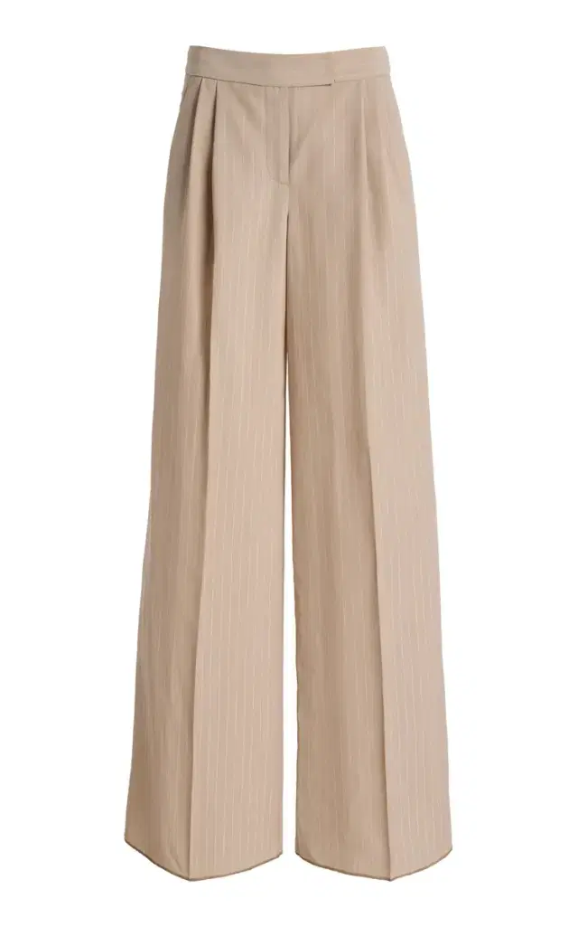 LaQuan Smith Crease-Front Wide-Leg Pants