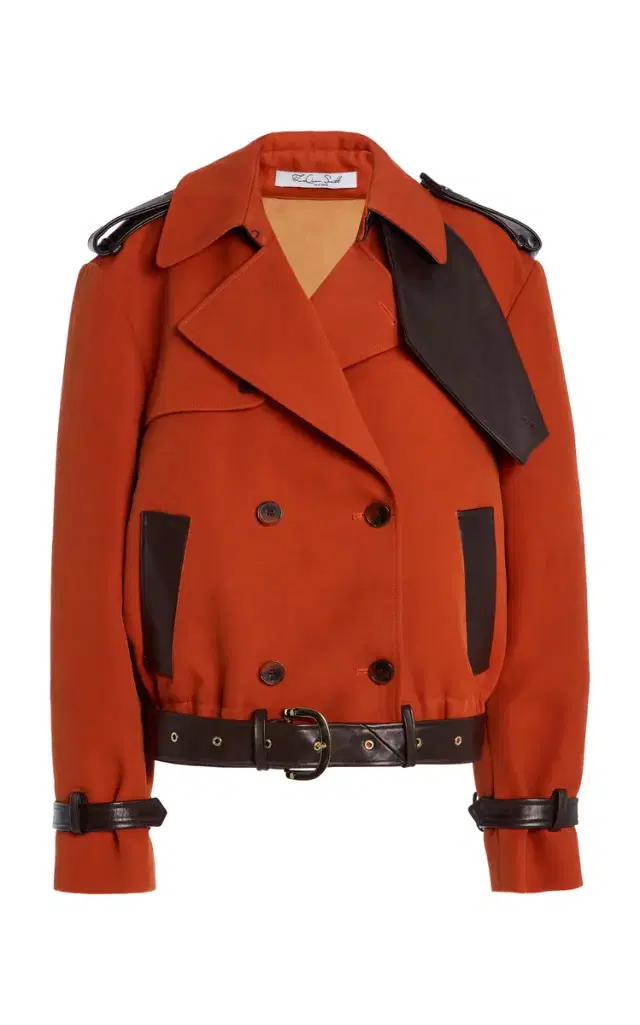 LaQuan Smith Belted Stretch-Cotton Jacket
