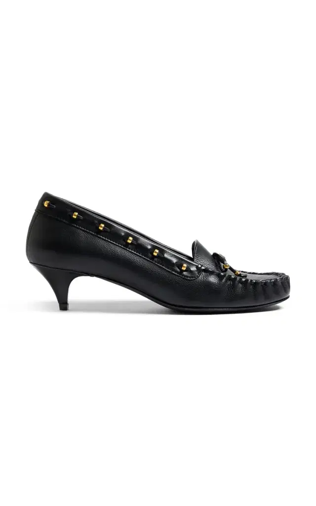 Khaite Milly Leather Moccasin Pumps