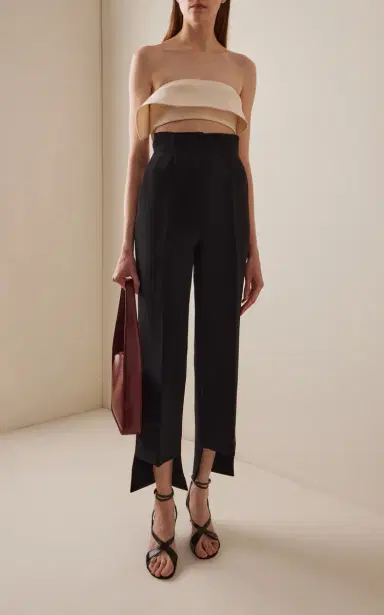 Khaite Rae High-Rise Crepe Cropped Trousers | Thumbnail 2 Khaite Rae High-Rise Crepe Cropped Trousers | Thumbnail 2