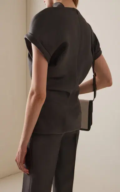 Khaite Tandie Draped Wool-Silk Cady Top | Thumbnail 4 Khaite Tandie Draped Wool-Silk Cady Top | Thumbnail 4
