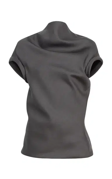 Khaite Tandie Draped Wool-Silk Cady Top | Thumbnail 5 Khaite Tandie Draped Wool-Silk Cady Top | Thumbnail 5